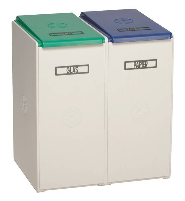 Wertstoffsammler 2x40l H570xB505xT405mm lichtgrau stationär VAR