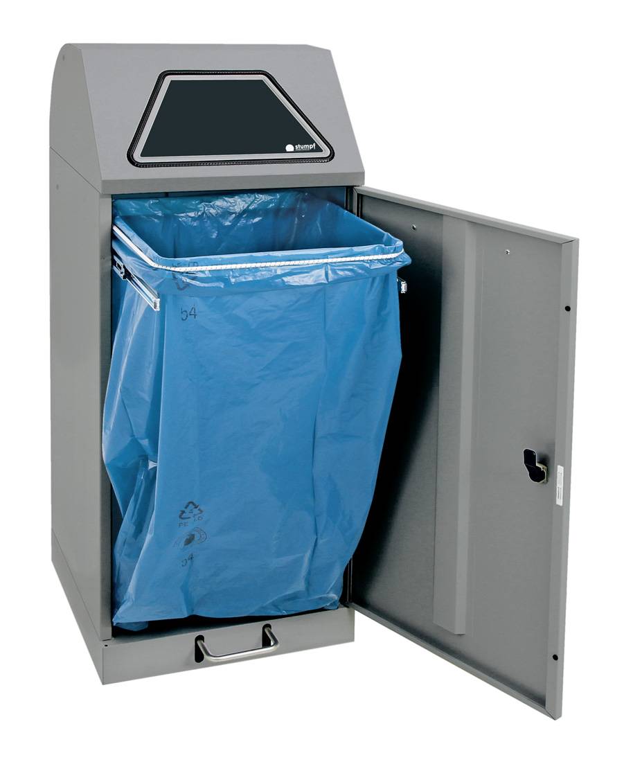 Abfalltrennung Modul-Vario 120, graualu-struktur, ProSlide-System, 120 Liter, Tr