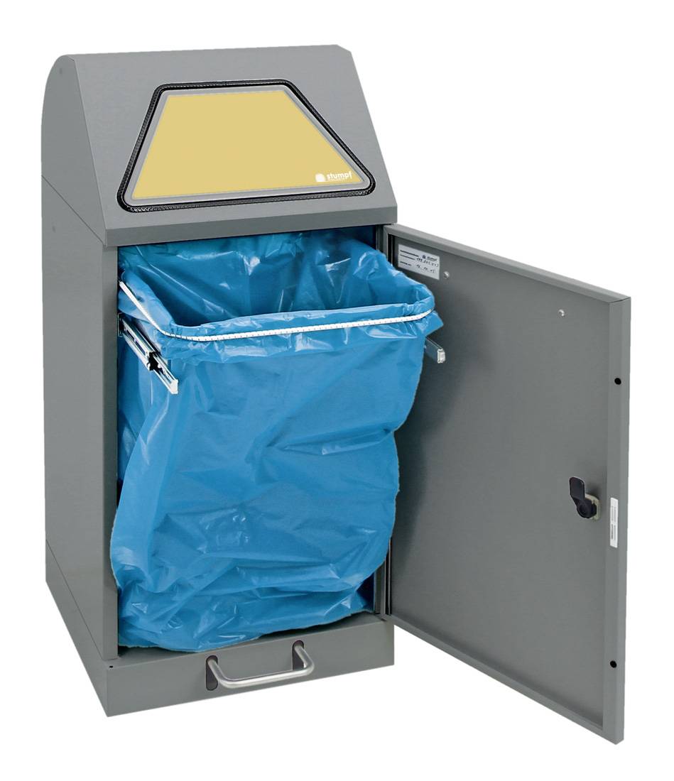 Abfalltrennung Modul-Vario 60, graualu-struktur, ProSlide-System, 60 Liter, Tret