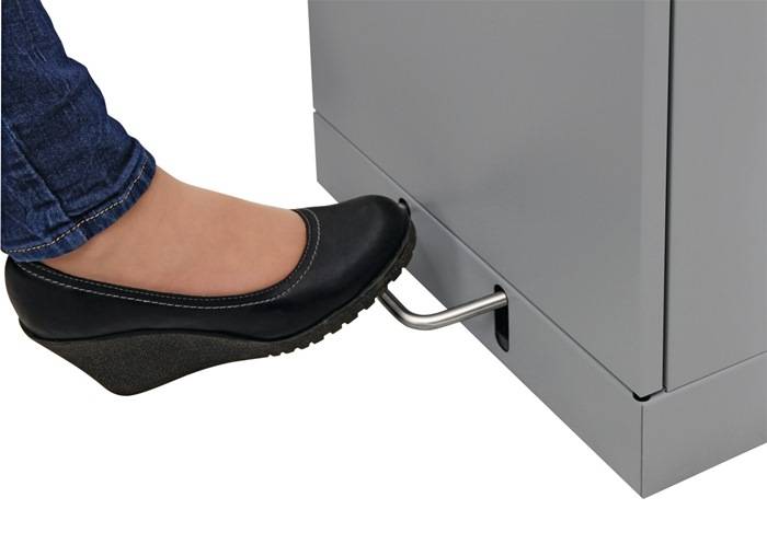 Wertstoffsammler 60l H900xB400xT380mm graualu verz.Einsatz o.Trethebel STUMPF