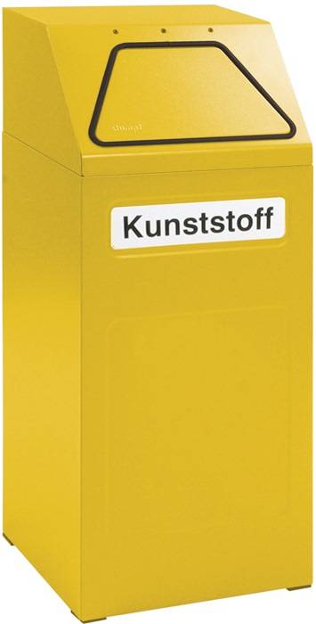 Wertstoffsammler 65l H970xB400xT380mm signalgelb/signalgelb stationär STUMPF