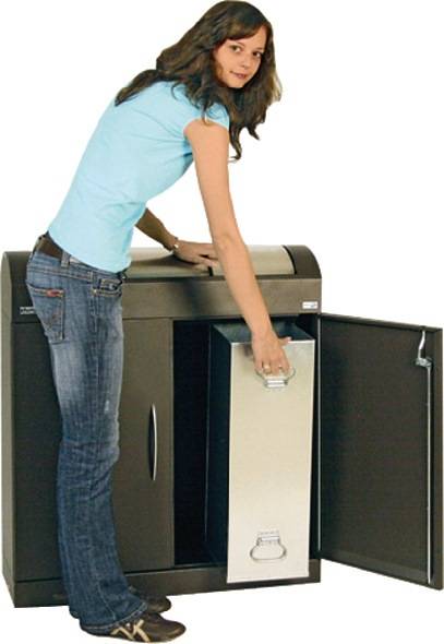 Wertstoffsammler H975xB1100xT320mm Inh.4x45l lichtgrau Klappen farbig STUMPF