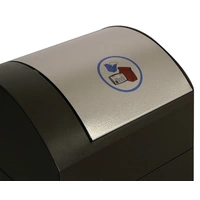 Wertstoffsammler H975xB1100xT320mm Inh.4x45l lichtgrau Klappen farbig STUMPF Wertstoffsammler H975xB1100xT320mm Inh.4x45l lichtgrau Klappen farbig STUMPF