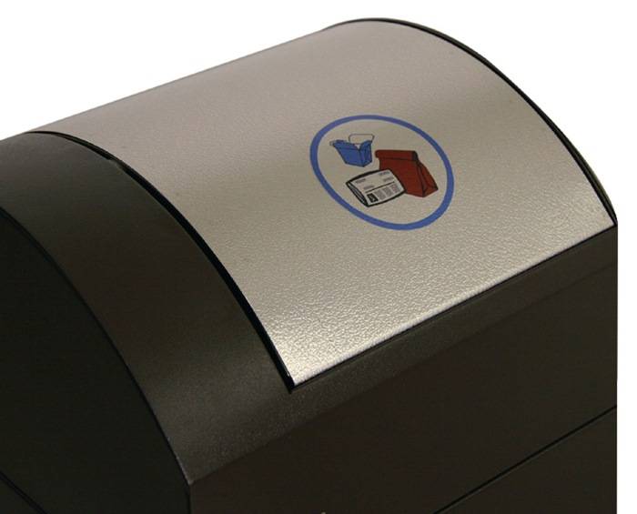 Wertstoffsammler H975xB620xT320mm Inh.2x45l lichtgrau Klappen farbig STUMPF