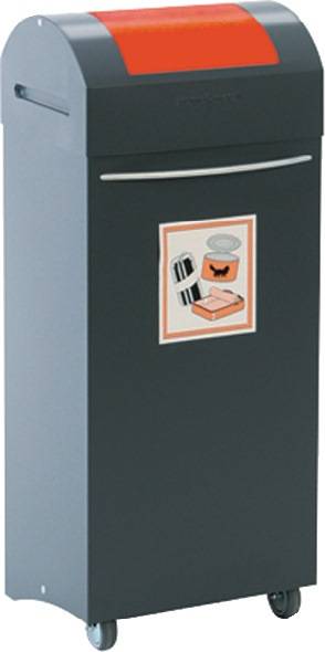 Wertstoffsammler 75l H840xB380xT320mm anthrazitgrau,feuerrot fahrbar