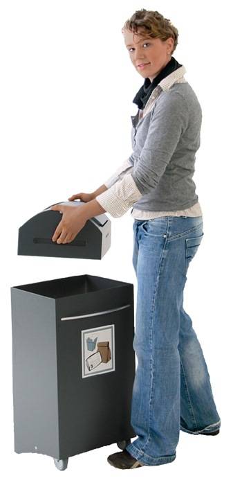 Wertstoffsammler 45l H650xB380xT320mm anthrazitgrau,signalgelb fahrbar