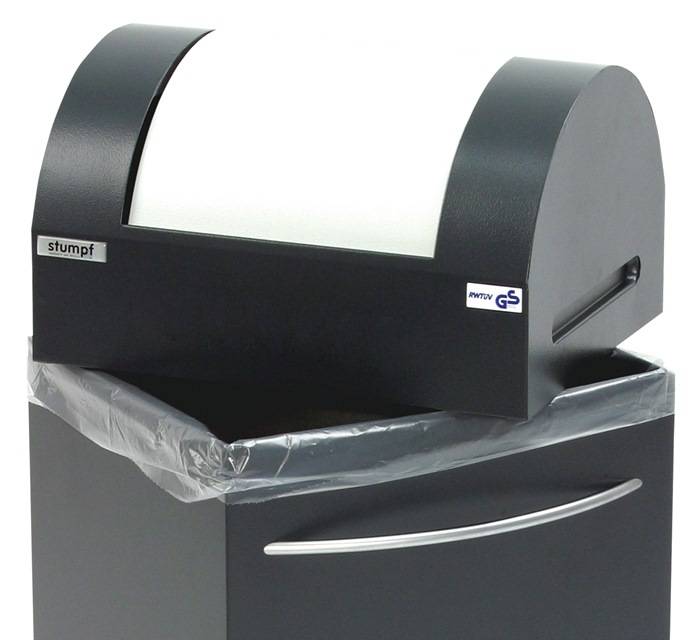 Wertstoffsammler 45l H650xB380xT320mm anthrazitgrau,signalgelb fahrbar