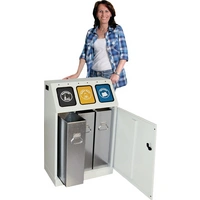 Wertstoffsammler 3x30l H920xB580xT380mm lichtgrau verzinkter Eins.STUMPF Wertstoffsammler 3x30l H920xB580xT380mm lichtgrau verzinkter Eins.STUMPF