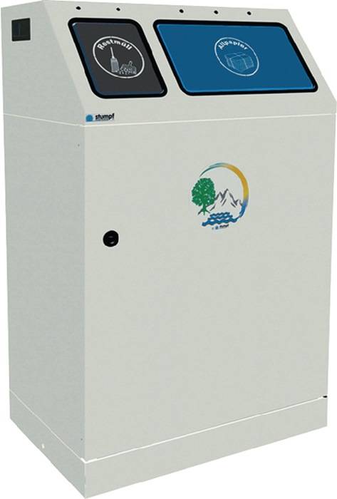 Wertstoffsammler 1x30,1x60l H920xB580xT380mm lichtgrau verzinkter Eins.STUMPF