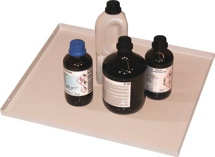 Fachboden Stahlbl.lichtgrau ku.-besch.B440xT432mm f.Sicherh.-Schrank 75kg ASECOS