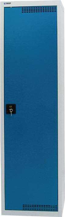 Umweltschrank H1800xB500xT500mm lichtgrau/enzianblau 4 Wannen,10l STUMPF