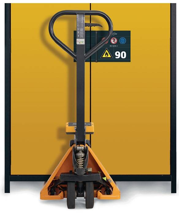 Sicherh.-Schrank Typ 90 H1953xB1193xT615mm grau/gelb Vollblechtüren TSA ASECOS