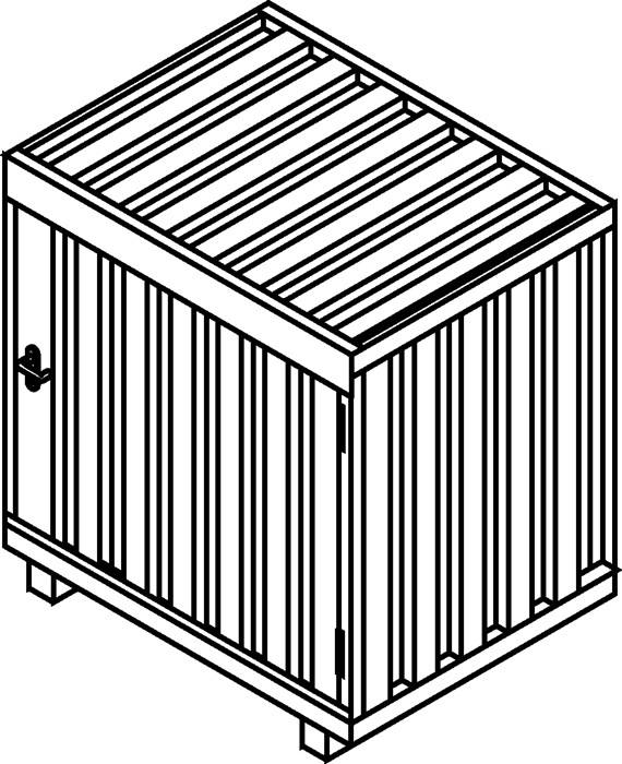 Gasflaschenlager B1420xT1080xH1470mm verzinkt,montiert,m.Bodenrahmen SÄBU