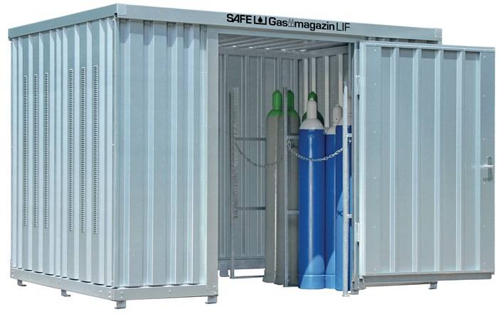 Gasflaschenlager Typ 348 B3050xT2170xH2250mm verz.montiert,o.Bodenrahmen SÄBU