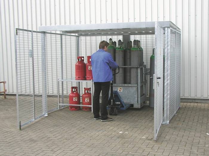 Gasflaschencontainer B2100xT1500xH2100mm o.Dach m.Doppelflügeltür BAUER