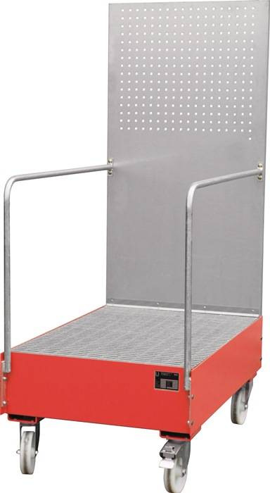 Auffangwanne 215l L1280xB800xH2015mm Stahlbl.m.Gitterrost feuerrot BAUER