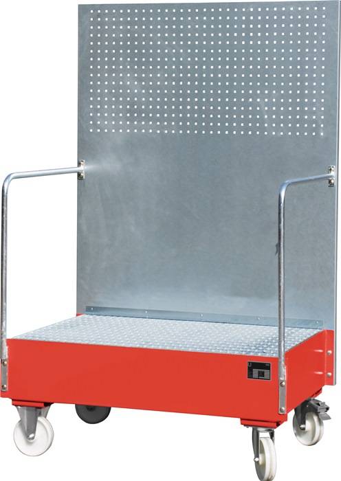 Auffangwanne 215l L870xB1290xH2015mm Stahlbl.m.Gitterrost feuerrot BAUER