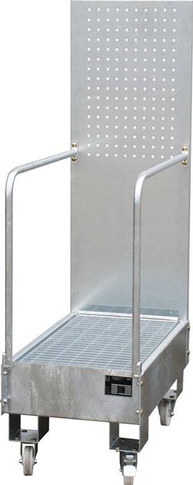 Auffangwanne 60l L875xB500xH1685mm Stahlbl.m.Giiterrost silber BAUER