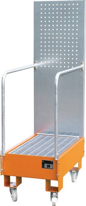 Auffangwanne 60l L875xB500xH1685mm Stahlbl.m.Giiterrost gelborange BAUER