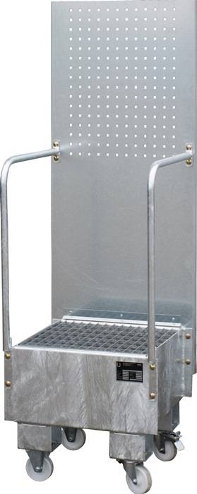 Auffangwanne 60l L570xB590xH1775mm Stahlbl.m.Giiterrost silber BAUER