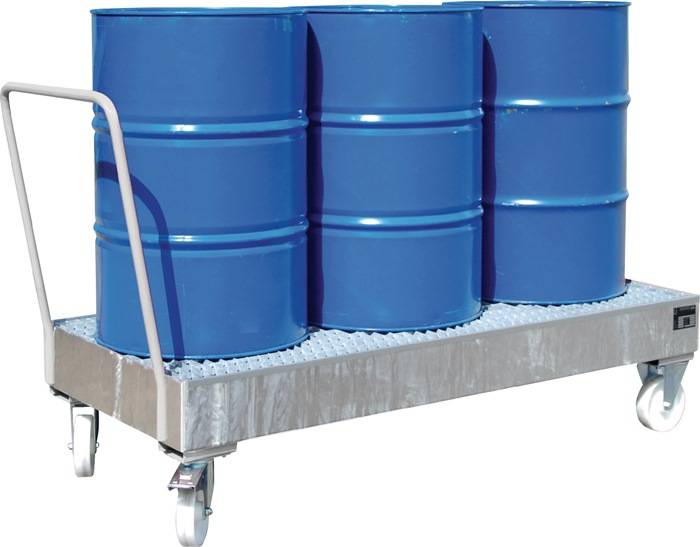 Auffangwanne 202l L1800xB800xH435mm Stahlbl.m.Gitterrost silber BAUER