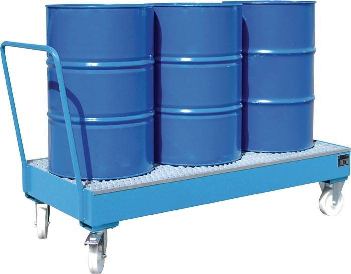 Auffangwanne 202l L1800xB800xH435mm Stahlbl.m.Gitterrost lichtblau BAUER