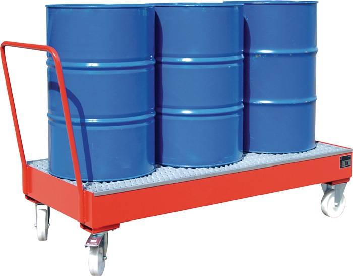 Auffangwanne 202l L1800xB800xH435mm Stahlbl.m.Gitterrost feuerrot BAUER