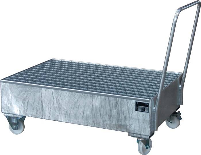 Auffangwanne fahrbar,o.Fassbock 211l L1200xB800xH515mm silber