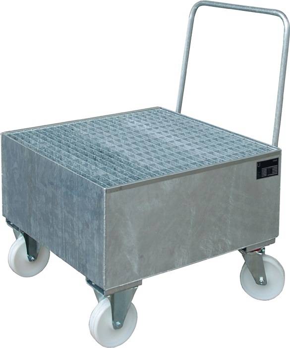 Auffangwanne 200l L800xB800xH615mm Stahlbl.m.Gitterrost silber BAUER