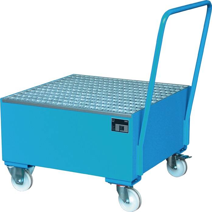 Auffangwanne 200l L800xB800xH615mm Stahlbl.m.Gitterrost lichtblau BAUER