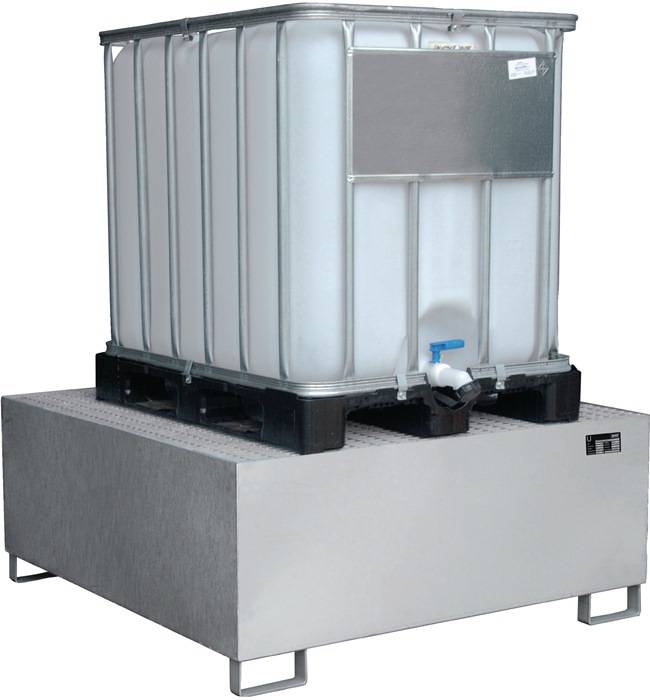 Auffangwanne 1000l L1460xB1460xH620mm VA o.Gitterrost BAUER