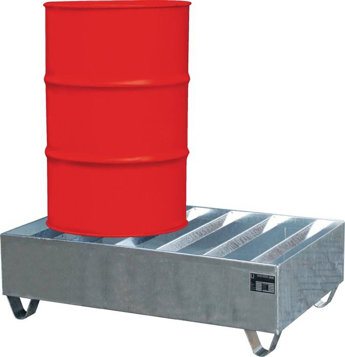 Auffangwanne m.Profilstandfläche L1200xB800xH360mm f.2x200l-Fässer TZN BAUER
