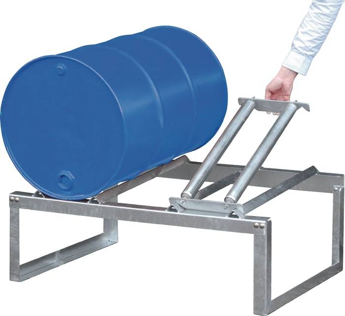 Fassbock L1155xB775xH445mm silber verz.Fassanzahl 2x200l BAUER