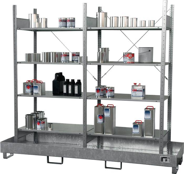 Kleingebinderegal B1000xT600xH2000mm Grund- u.Anbauregal 8 Fbd.BAUER