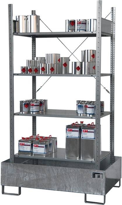 Kleingebinderegal B1000xT600xH2000mm Grundregal 4 Fbd.BAUER