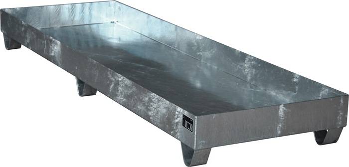 Auffangwanne 241l L2400xB800xH250mm Stahlbl.o.Gitterrost silber