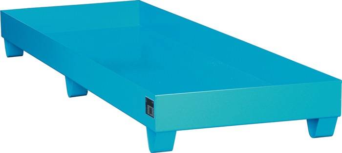 Auffangwanne 241l L2400xB800xH250mm Stahlbl.o.Gitterrost lichtblau