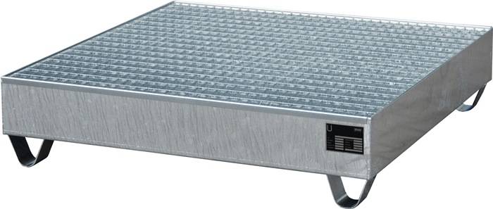 Auffangwanne 216l L1200xB1200xH285mm Stahlbl.m.Gitterrost silber