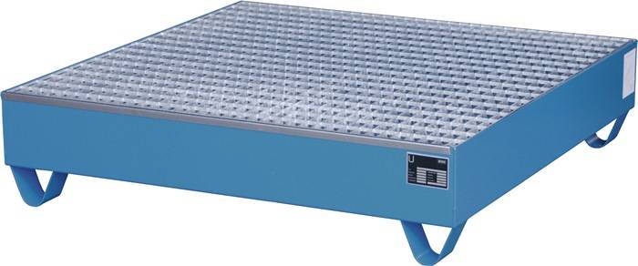 Auffangwanne 216l L1200xB1200xH285mm Stahlbl.m.Gitterrost lichtblau