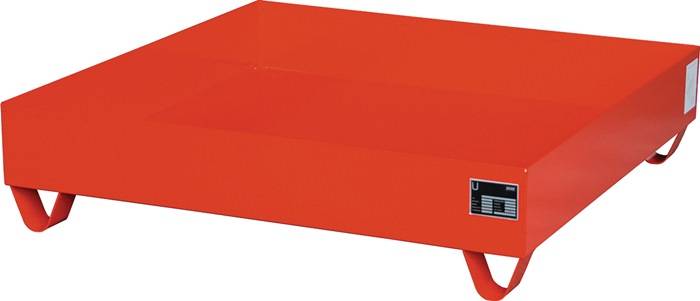 Auffangwanne 230l L1200xB1200xH285mm Stahlbl.o.Gitterrost feuerrot