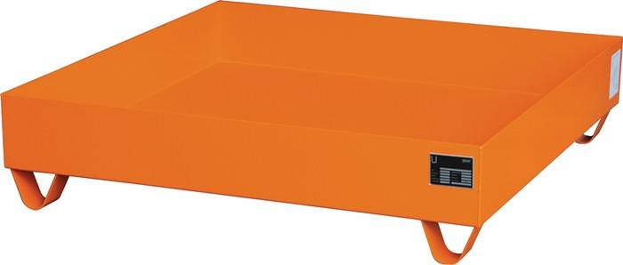 Auffangwanne 230l L1200xB1200xH285mm Stahlbl.o.Gitterrost gelborange