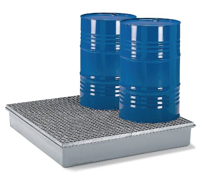 Auffangwanne 220l L1280xB1280xH200mm GFK m.GFK-Gitterrost