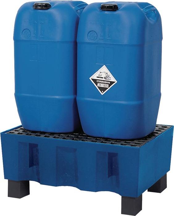 Auffangwanne 60l L725xB525xH320mm PE m.PE-Gitterrost