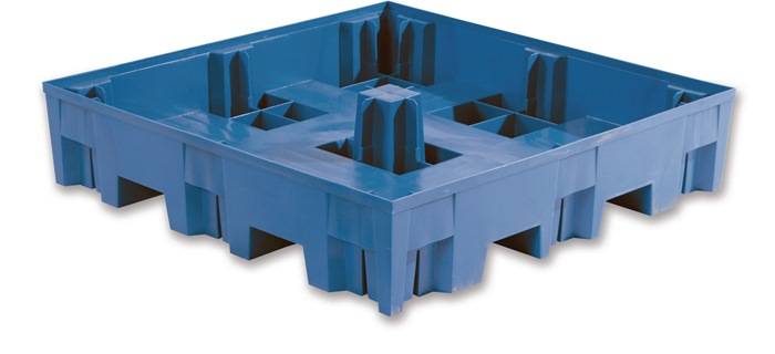 Auffangwanne 255l L1235xB1235xH275mm PE o.Gitterrost ASECOS