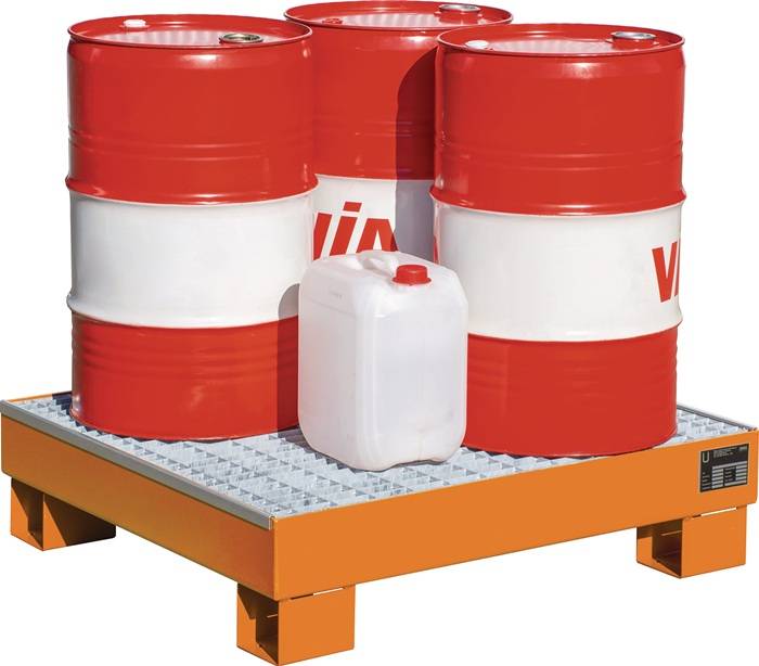 Auffangwanne 68l L900xB800xH220mm Stahlbl.o.Gitterrost lichtblau BAUER