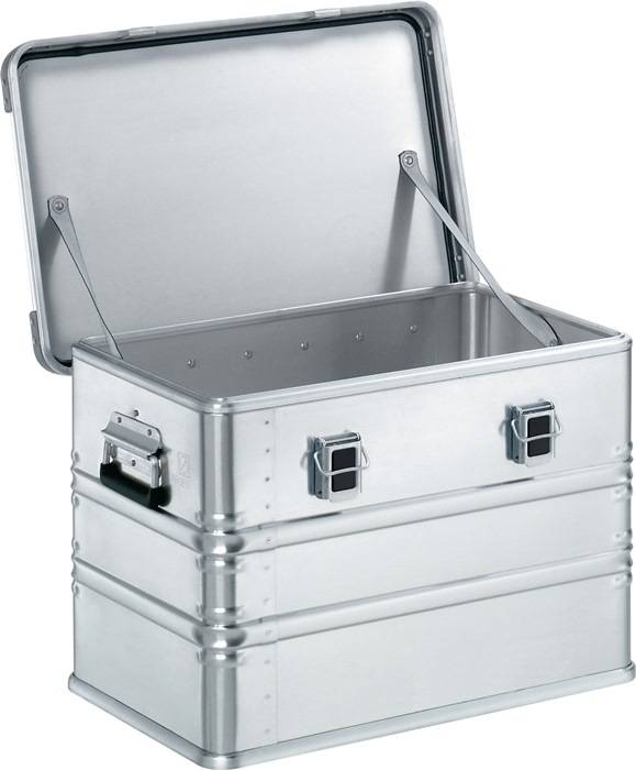 Aluminiumbox L600xB400xH410mm 73l m.Klappverschluss u.Alu-Stapelecken
