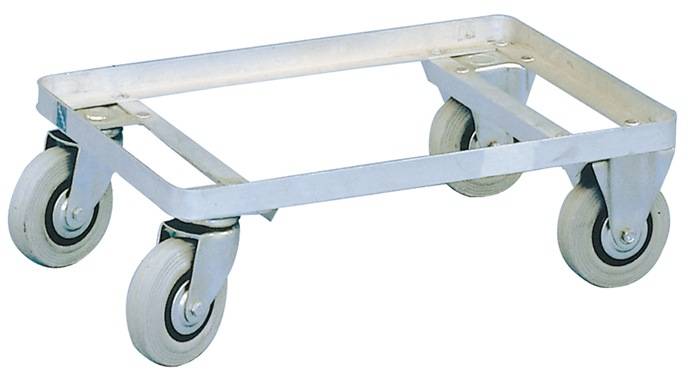 Fahrgestell f.Kastengr.580x380/600x400mm 2 Lenk-/2 Bockrollen VG niedrig