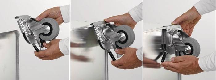 Clip-On-Rollensatz Lenkrollensatz VG f.Aluminiumbox ZARGES