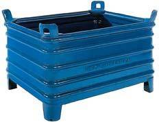 Stapelbehälter RAL5010 B1200xT800xH620 mm Nutzlast 2t Auflast 8t u-förmige Füße - Artikel: 7830412875