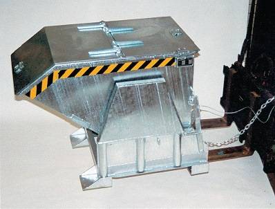 Kippbehälter L1455xB850xH1070mm lichtblau Inh.0,5 m³ f.schwe.Materialien BAUER